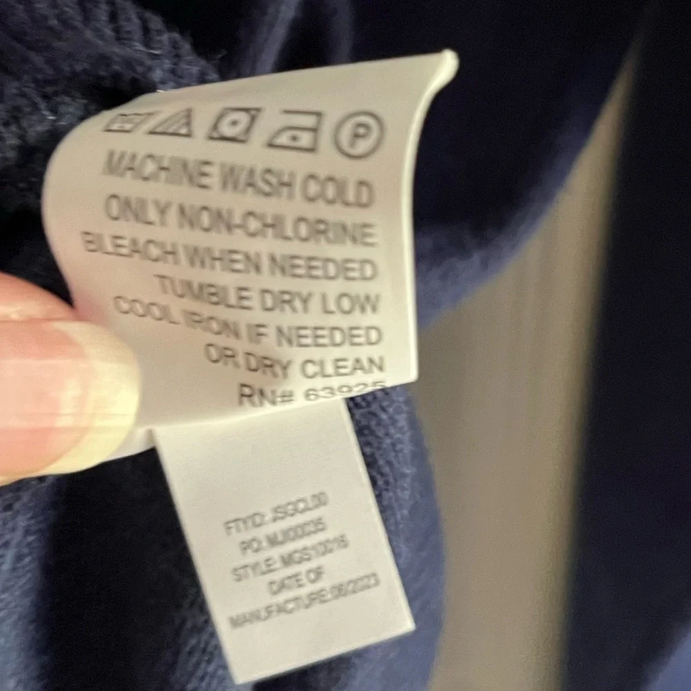 Hawker Rye Cashmere cotton blend‎ navy V-neck Sweater men’s XL